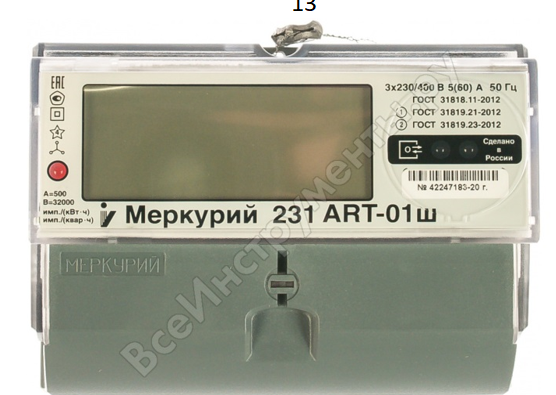 Меркурий 231 ART-01Ш 380В 5(60)А